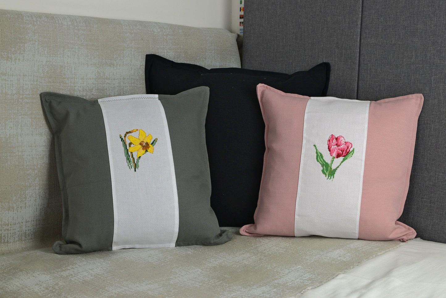 Floral Embroidered Pillows